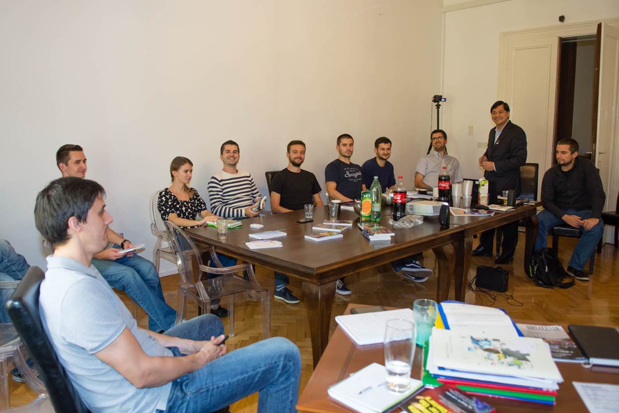 Engineers concentrating on the presentation